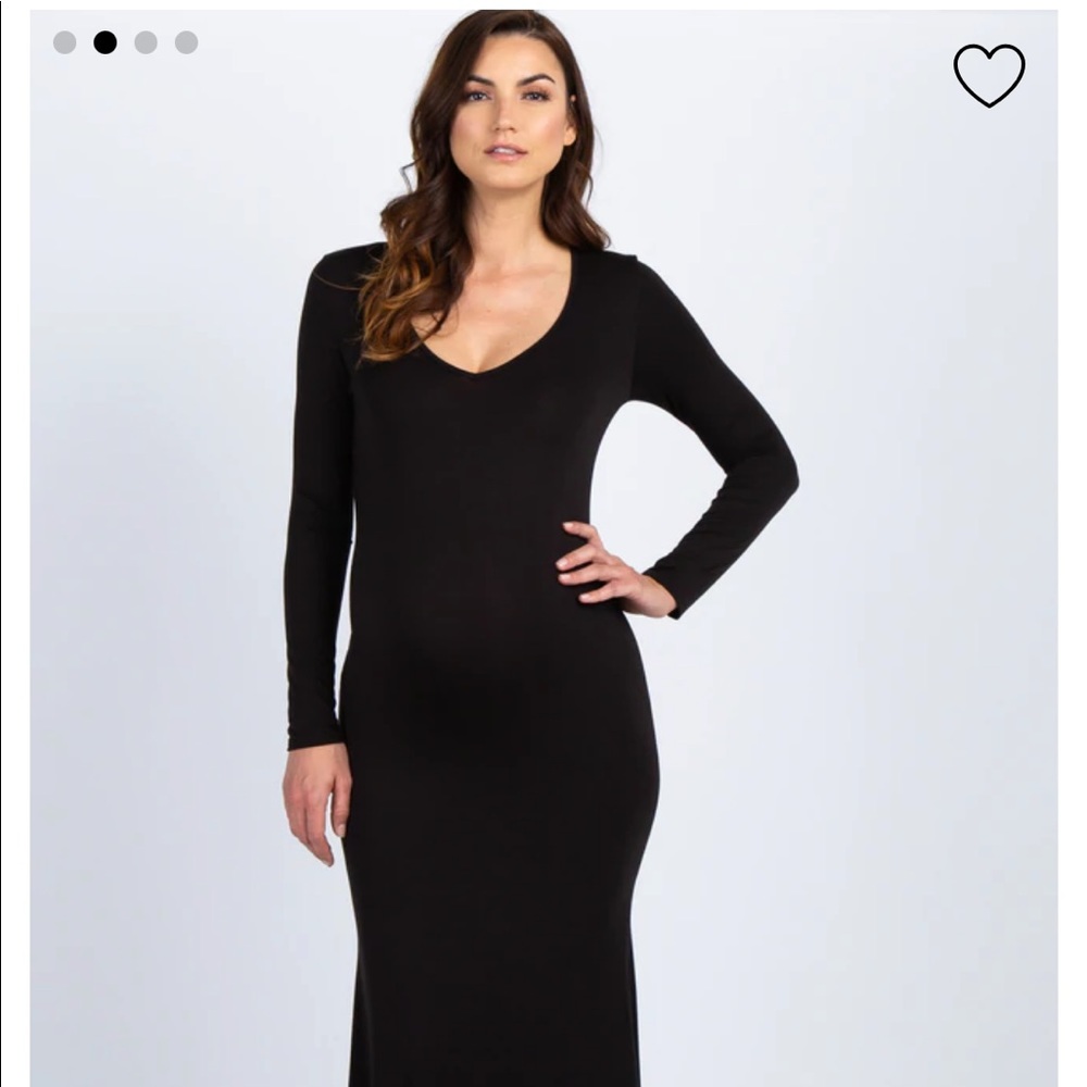 Black v neck maternity photoshoot dress pinkblush